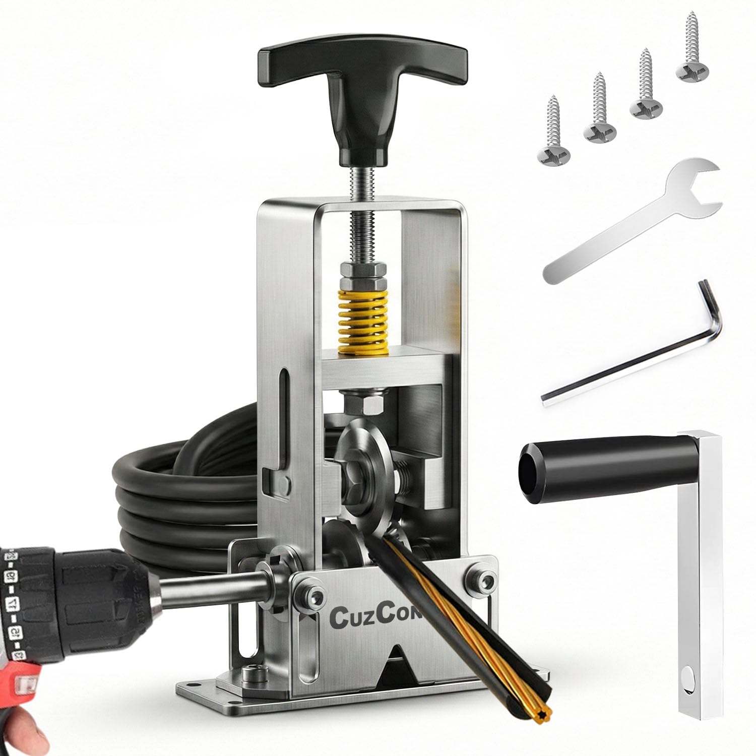 CuzConven Wire Stripper Machine,0.04-1 Inch Scrapping Copper Wire